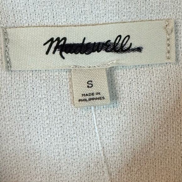 Madewell Cream Striped Jacquard Funnelneck Pullover Top Size Small - Picture 8 of 10